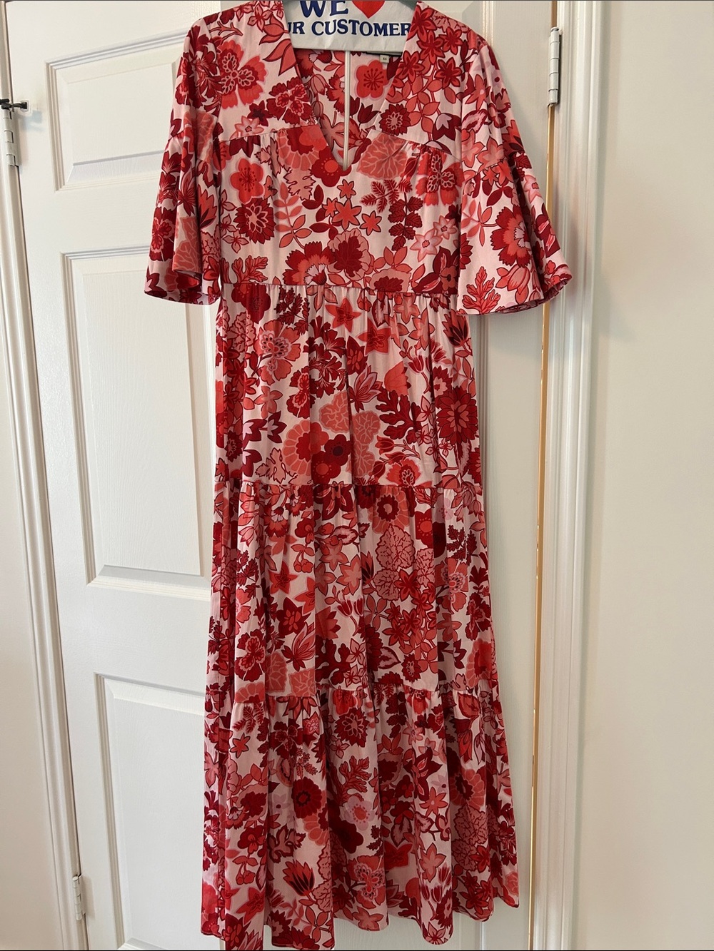Tuckernuck Red Floral Tiered Maxi Dress